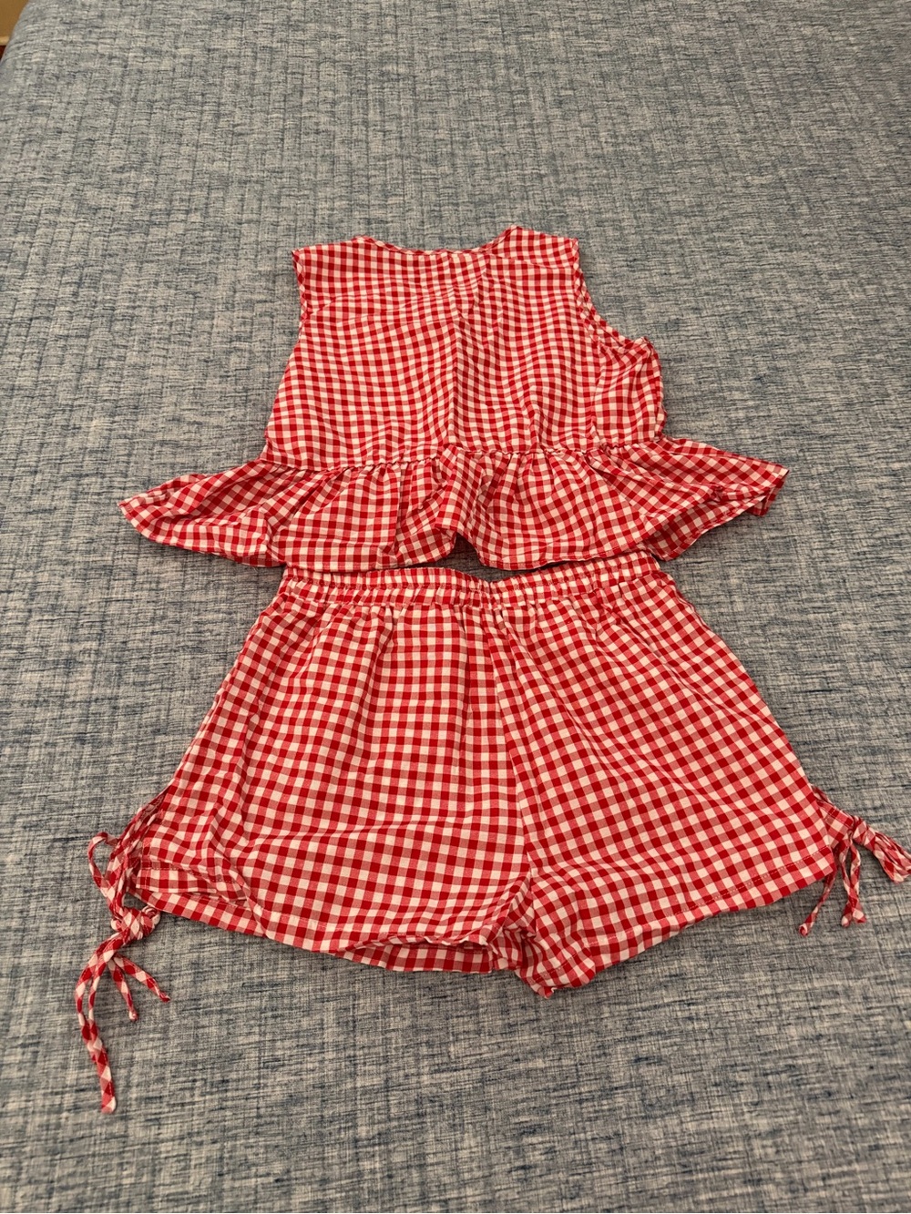 Red Gingham Tie-Back Women’s Bermuda Shorts Set - Unbranded - Picture 4 of 8